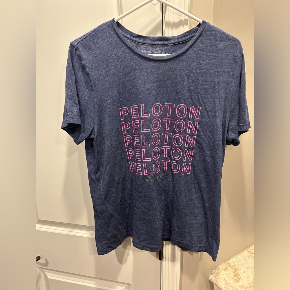 Women’s Peloton Spiritual Gangster Blue Short Sleeve Tee Shirt Large